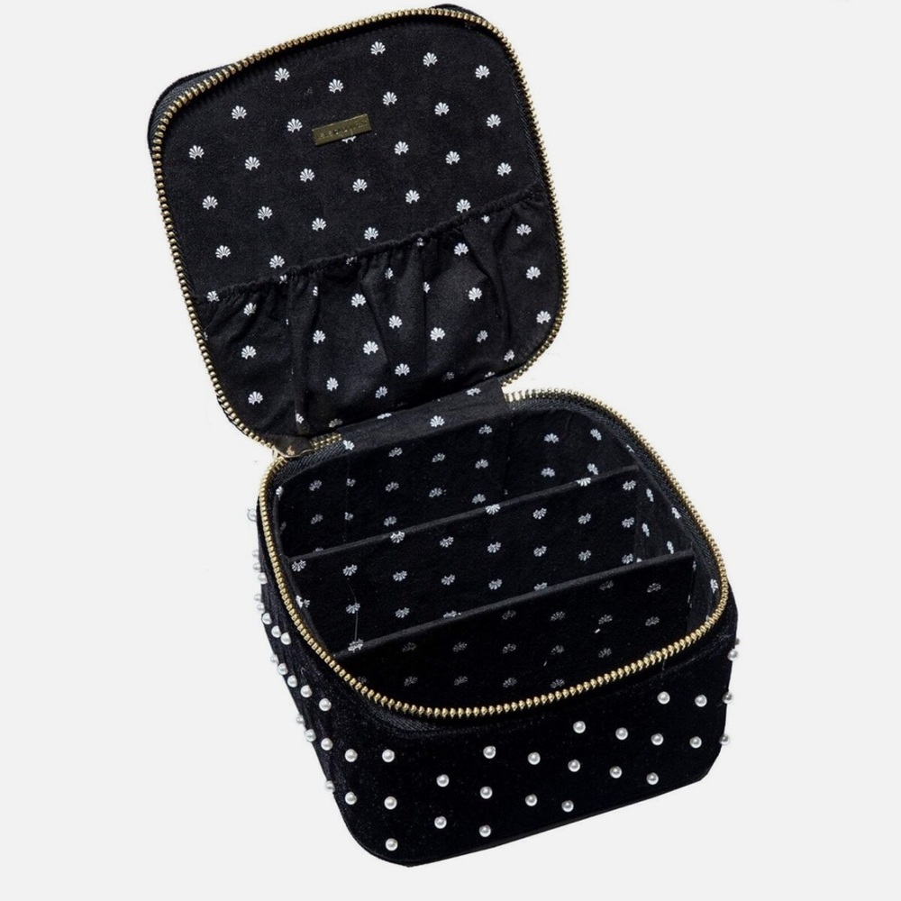 Lele Sadoughi Everything Case Velvet Pearl Travel NWT Storage Organizer Pouch - Picture 2 of 3
